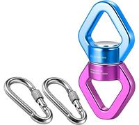 MALAYAS Safety Aluminum Alloy Triangular Rotational Device Hanging Swivel Hook Accessory 30KN 360 Degree Rope Swivel Connector,Rotational Device with Carabiner Set, Indoor and Outdoor Rock Climbing