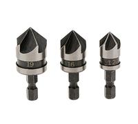 Malayas Set of 3Pcs Titanium Countersink Drill Bit Wood Chamfering Device Drill Bits