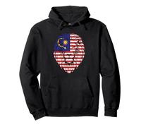 Malaysia Flag Colors Lion Head Pullover Hoodie