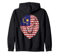 Malaysia Flag Colors Lion Head Zip Hoodie