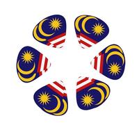 Malaysia Flag Print Guitar and Ukulele Picks For Music Lovers 12 PCS Mixed Gauges(0.46/0.71/0.96mm)