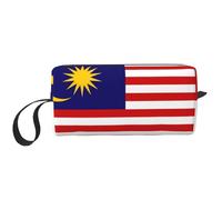 Malaysia Flag print Travel Toiletry Pouch, Pencil Bag Canvas Makeup Bags, Multi-Purpose Cosmetic Bags with Zipper, White, One Size