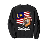 Malaysia Flag Roaring Tiger Patriotism Art Sweatshirt