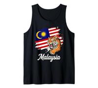 Malaysia Flag Roaring Tiger Patriotism Art Tank Top