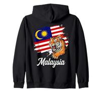 Malaysia Flag Roaring Tiger Patriotism Art Zip Hoodie