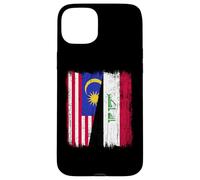 Malaysia Iraq Half Flag Malaysian Iraqi Jersey Case for iPhone 15 Plus