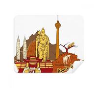 Malaysia Kuala Lumpur Watercolor Phone Screen Cleaner Glasses Cleaning Cloth 2pcs Suede Fabric