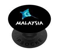 Malaysia Manta Ray Design Malaysian Scuba Diving Souvenir PopSockets Adhesive PopGrip