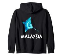 Malaysia Manta Ray Design Malaysian Scuba Diving Souvenir Zip Hoodie