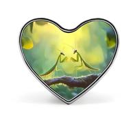 Malaysia Praying Mantis Insect Brooch Pins Heart Badge Collar Lapel Pins Dress Backpack Accessories