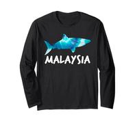 Malaysia Shark Design Malaysian Scuba Diving Souvenir Long Sleeve T-Shirt