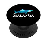 Malaysia Shark Design Malaysian Scuba Diving Souvenir PopSockets Adhesive PopGrip