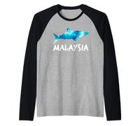Malaysia Shark Design Malaysian Scuba Diving Souvenir Raglan Baseball Tee