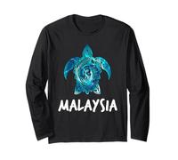 Malaysia Tribal Turtle Malaysian Scuba Diving Souvenir Long Sleeve T-Shirt