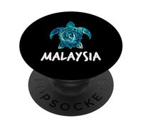Malaysia Tribal Turtle Malaysian Scuba Diving Souvenir PopSockets Adhesive PopGrip