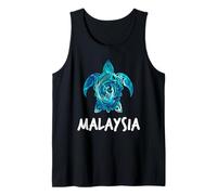 Malaysia Tribal Turtle Malaysian Scuba Diving Souvenir Tank Top