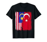 Malaysia Turkey Half Flag Turkiye Malaysian Turkish Heritage T-Shirt