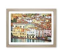 Malcena At The Gardasee By Gustav Klimt Classic Painting Framed Wall Art Print, Ready to Hang Picture for Living Room Bedroom Home Office Décor, Oak A3 (46 x 34 cm)