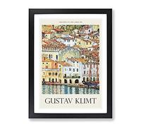 Malcena At The Gardasee By Gustav Klimt Classic Painting Framed Wall Art Print, Ready to Hang Picture for Living Room Bedroom Home Office Décor, Black A3 (34 x 46 cm)