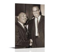 Malcolm X And Martin Luther King Jr. Poster for Bedroom Canvas Art Picture Print Room Wall Art Decor Posters 24x36inch(60x90cm) Frame-Style