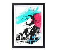 Malcolm X Black Power (1) V2 Framed Print | A2 Black Framed Wall Art | Ready to Hang | Modern Nature Picture | Living Room Bedroom Lounge Office