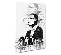 Malcolm X Black Power (1) V3 Canvas Print | Gallery Wrapped 30mm Frame Wall Art | 30x20 inches | Ready to Hang | Modern Picture | Living Room Bedroom Lounge Office