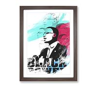 Malcolm X Black Power No.1 V2 Modern Framed Print | A4 Walnut Framed Wall Art | Ready to Hang | Modern Nature Picture | Living Room Bedroom Lounge Office