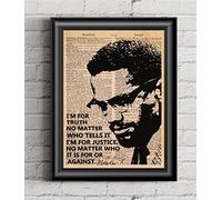 Malcolm X I'M For Truth No Matter Who Tells It Vintage Poster African American Malcolm X Saying Poster Novelty Decorative Crafts Retro Metal Tin Sign 8X12 Inches