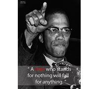 Malcolm X Inspirational Quotes Poster Print in A0-A1-A2-A3-A4-MAXI sizes Design 1