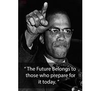 Malcolm X Inspirational Quotes Poster Print in A0-A1-A2-A3-A4-MAXI sizes Design 4