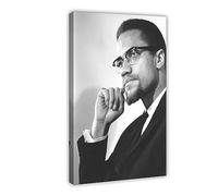 Malcolm X Poster Canvas Poster Wall Art Decor Print Picture Paintings for Living Room Bedroom Decoration Frame-style 08x12inch(20x30cm)