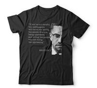 Malcolm X Quote Unisex T-Shirt Inspirational Freedom Statement Tee - 2XL Black