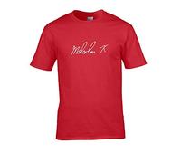 Malcolm X Signature- Human Rights Activist Leader- Men's T-Shirt Red