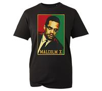 Malcolm X T-Shirt, Famous Black Rights Activist Shirt, Gift Unisex Tee Top (Black, L)