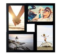 Malden 4x6 4-Opening Matted Collage Picture Frame, Displays Four, Black, 4 Count