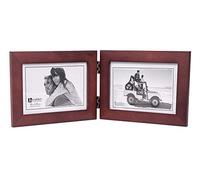 Malden Double Horizontal 4x6 Picture Frame - Wide Real Wood Molding, Real Glass - Dark Walnut