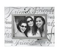 Malden International Designs 3038-46 Mirrored Glass With Silver Metal Inner Border Friends Picture Frame, 4x6, Clear