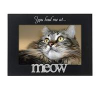 Malden International Designs 4964-46 Expressions You Had Me at Meow Black Wood Picture Frame, 4x6, Black