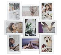 Malden International Designs 4x6 9-Opening Dimensional Collage Photo Wall Frame (White)