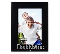 Malden International Designs 4x6 Daddy & Me Expressions Picture Frame Silver Finish Daddy & Me Word Attachment Black MDF Wood Frame