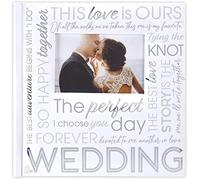 Malden International Designs 4x6 Horizontal 2 Up Wedding Photo Album White Book Bound Memo Writing Areas Hard Cover 3.5 x 5 Front Cover Photo Pocket