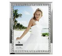 Malden International Designs Brilliance Jewel Mirror Picture Frame, 8x10, Mirrored, Silver Metal