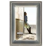 Malden International Designs Classic Silver Metal With Silver Beads 2-Tone Picture Frame, 4x6, Silver