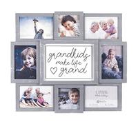 Malden International Designs Gray Grandkids Make Life Grand 8-Opening Sentiment Dimensional Picture Frame Wall Collage