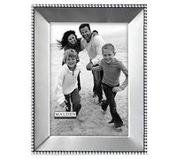 Malden International Designs Marquee Bead Satin Nickel Picture Frame, 5x7, Nickel