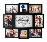 Malden International Designs The Love of a Family Dimensional Collage Black Picture Frame, 8 Option, 6-4x6 & 2-4x4, Black (8308-08)