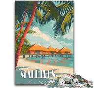 Maldives Beach Bliss Puzzles 1000 Pieces for Teenagers, Suitable for Ages 14 And Up Family Fun It Is Ideal As A Gift for The Whole Family 1000pcs(26x38cm)