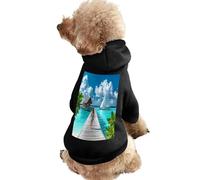 Maldives Beach Warm Dog Hooded Sweatshirt with Hat Soft Pet Pullover Clothes for Small Medium Large Pets