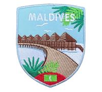 Maldives Flag Patch Embroidered Iron-on/Sew-on Badge (3 Inch) Travel Souvenir Tropical Island Design