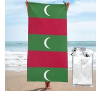 Maldives Flag Print Microfiber Lightweight Large Size Compact Towel